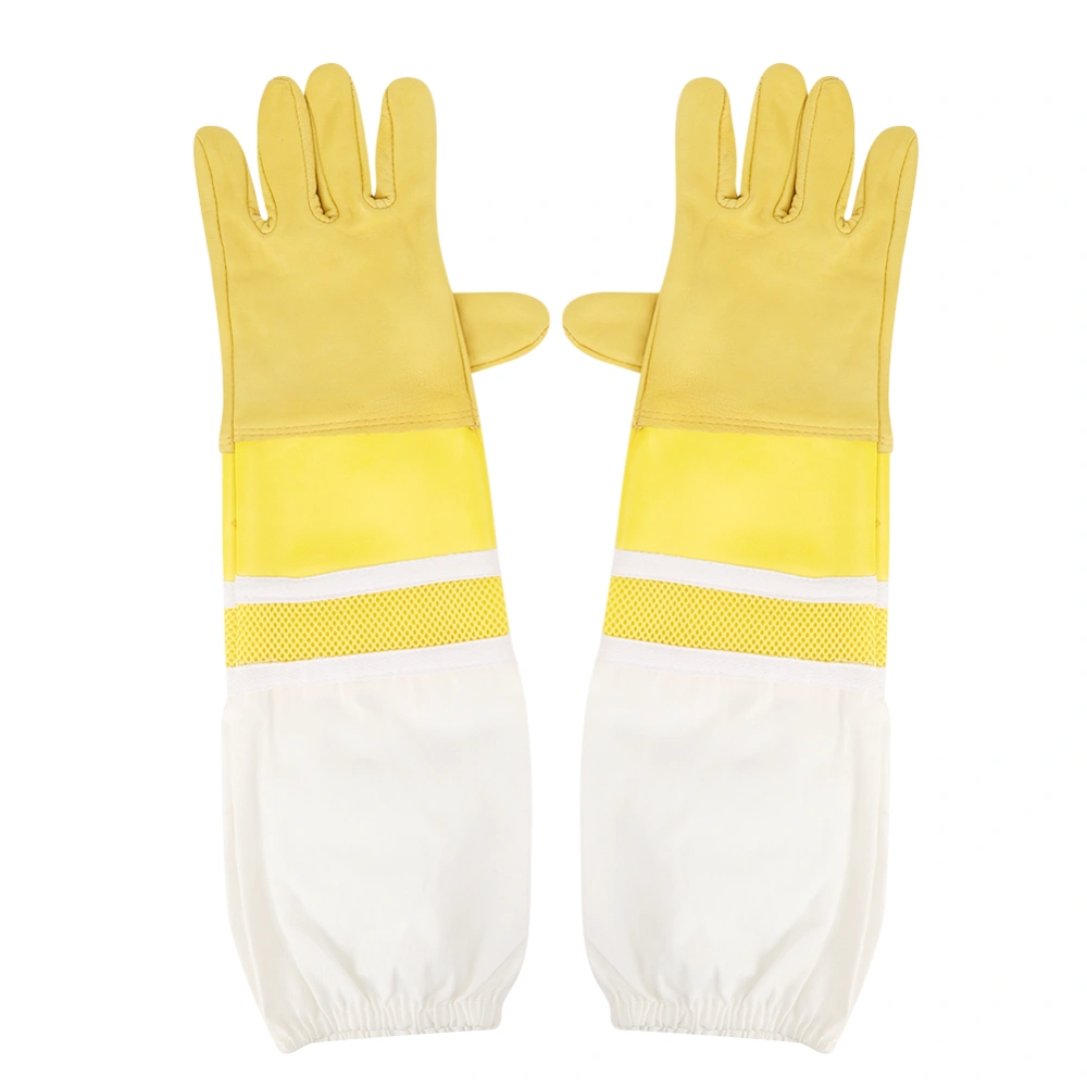 Professional Ventilated Bee Gloves Anti-Bee Anti-Sting Long Sleeves Elastic Cuff Protective Tools for Apiculture BeekeeperXXXL