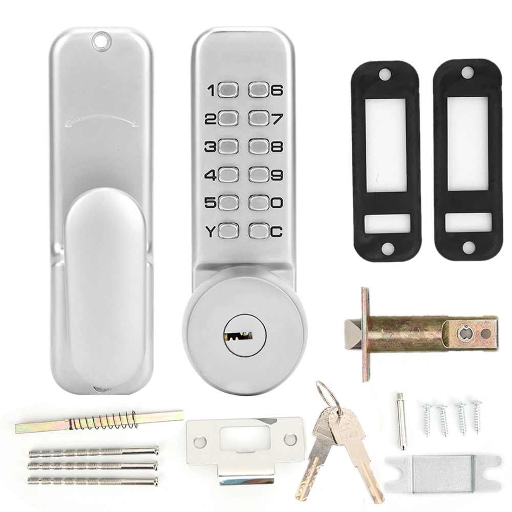 Mechanical Digital Door Lock Set Waterproof Password Push Button Combination Keyless Entry for Home Office