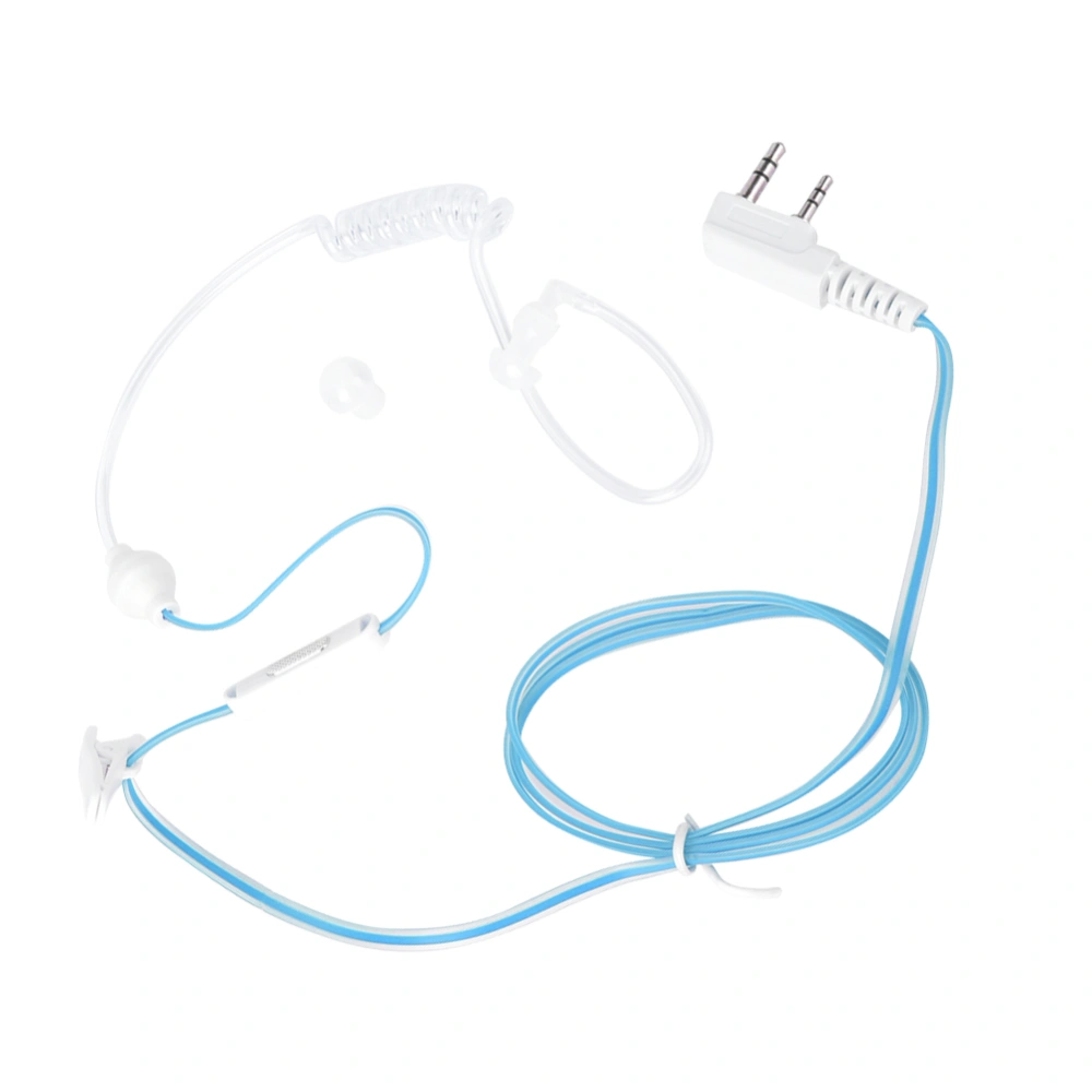 Mic Earpiece Air Tube Headset Radiation Protection PTT Button for Baofeng 888S/5R 6R Two Way RadioBlue