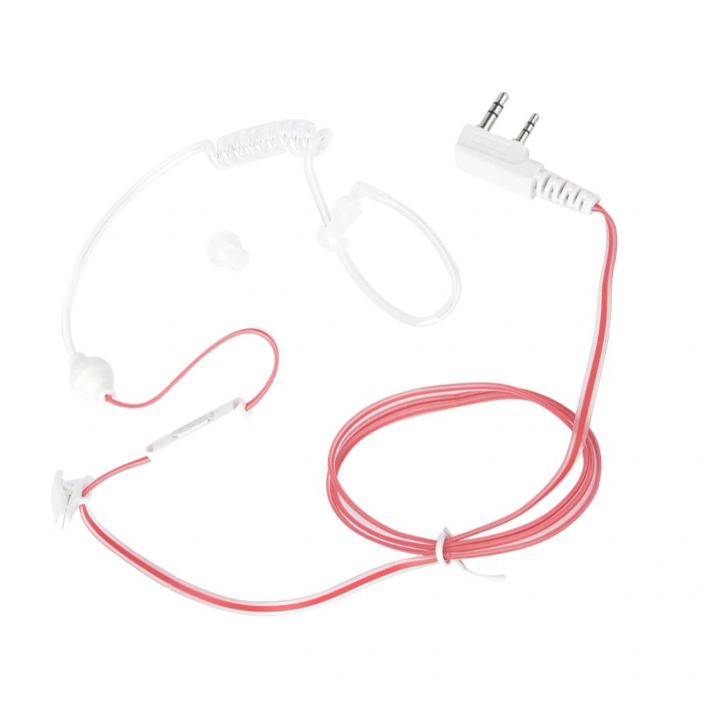 Mic Earpiece Air Tube Headset Radiation Protection PTT Button for Baofeng 888S/5R 6R Two Way RadioRed