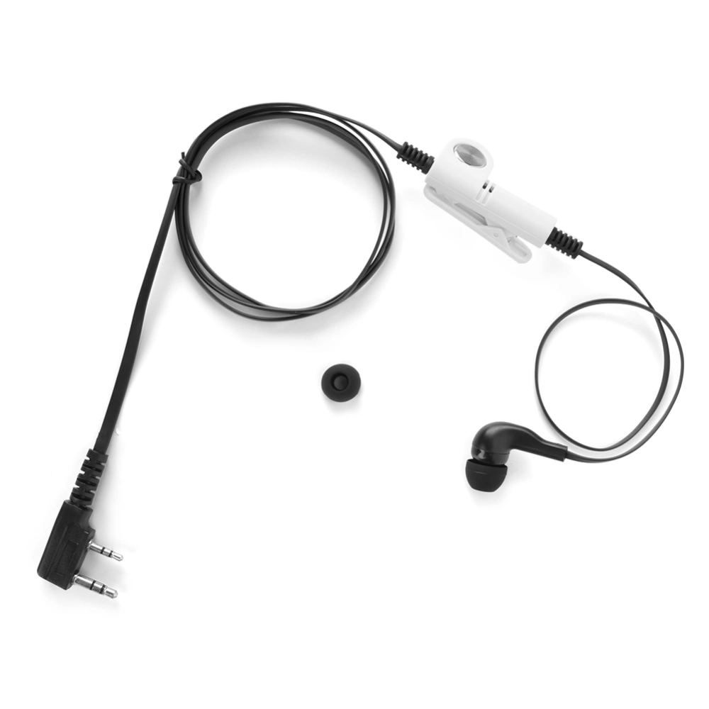 Earphone Headset Two Way Radio PTT Microphone In Ear Type Earpiece for Kenwood / Baofeng(Black )