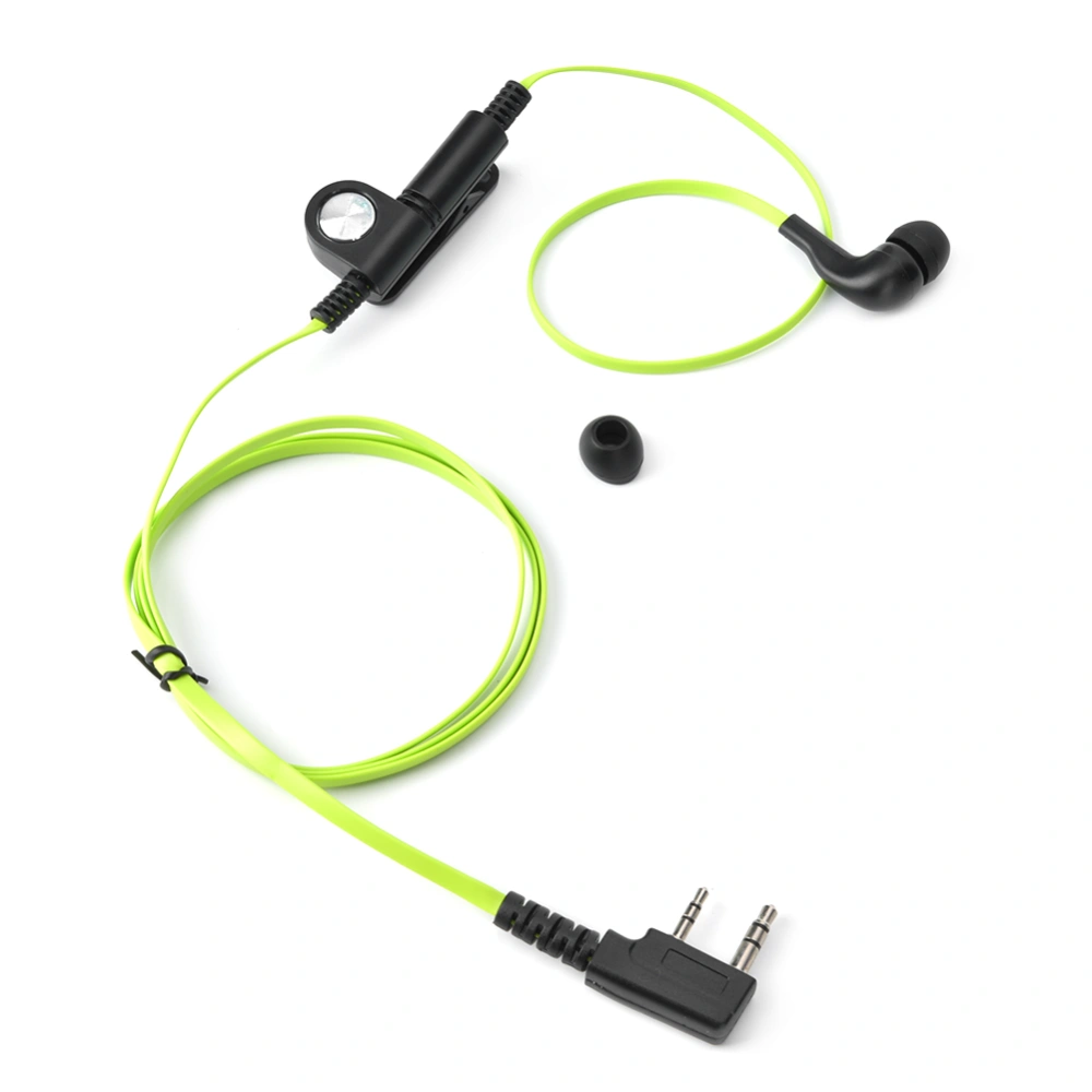 Earphone Headset Two Way Radio PTT Microphone In Ear Type Earpiece for Kenwood / Baofeng(Green )