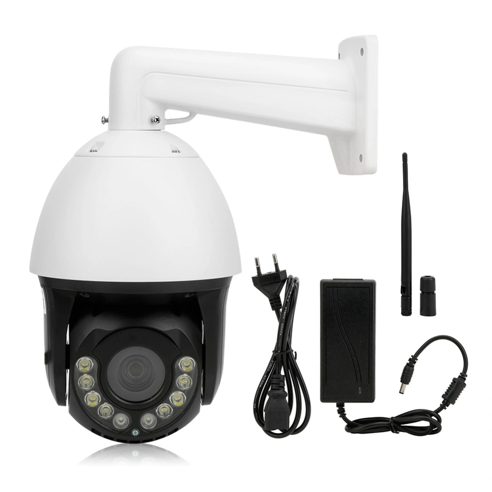 1080P HD 30X Zoom PTZ WiFi Camera AI Humanoid Tracking Night Vision IP66 Cam 100-240VEU Plug