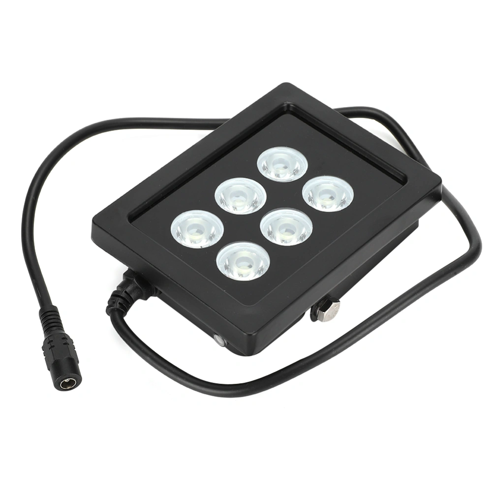 DC12V 6 LEDs Fill Light IP66 Waterproof Light Adjustable Installation for Security Surveillance Camera Black Shell