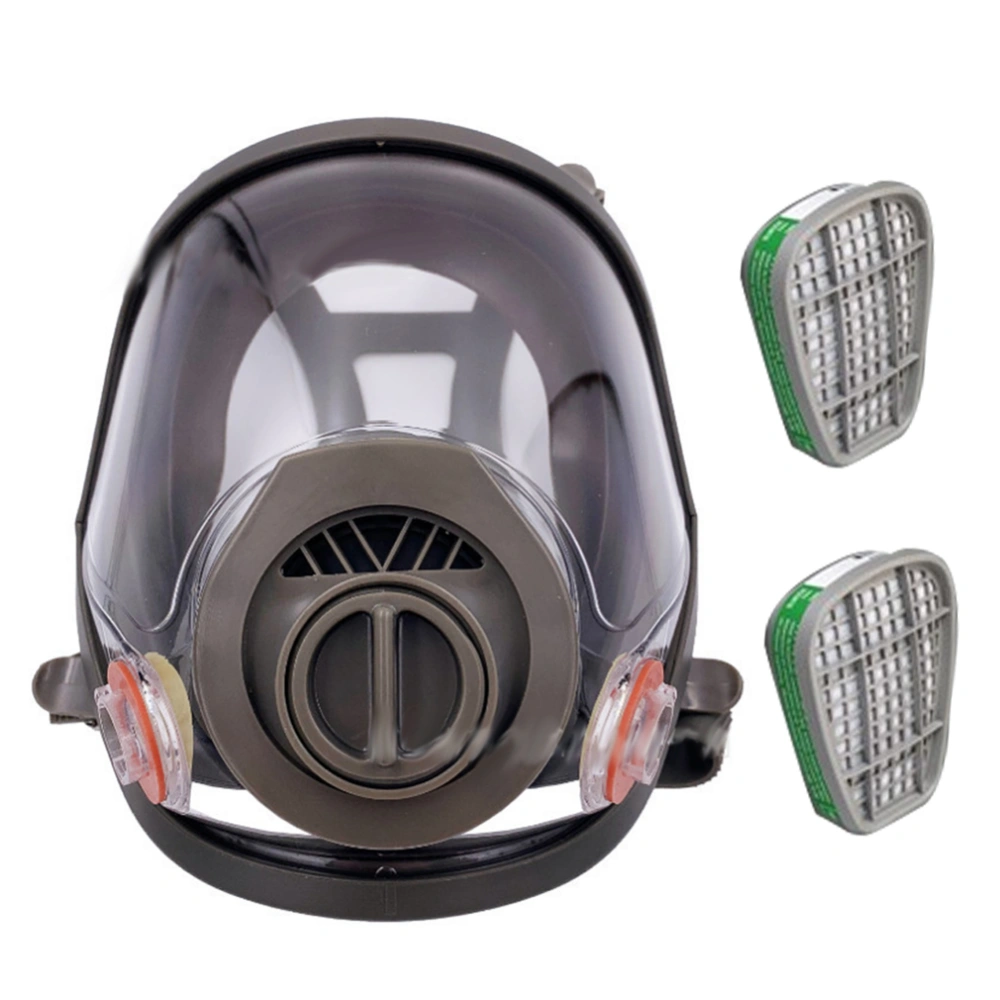 6800 Full Face Gas Respirator Dustproof Silica Gel Mouth Muffle High Coverage for Paint Spray Chemical Formaldehyde(Respirator NO.4 Cartridge )