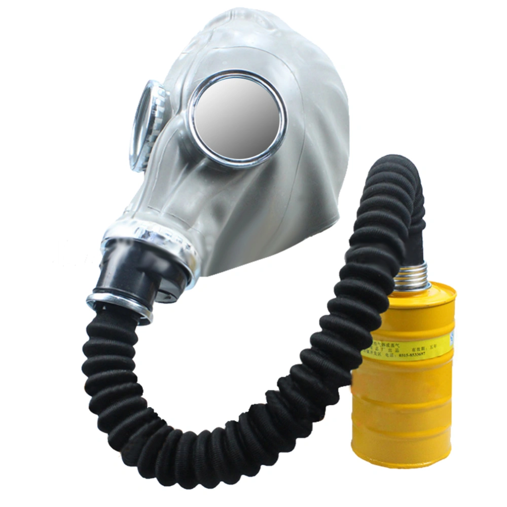 Full Face Respirator Head Cover Safety Mouth Muffle for Chemical Spray Painting Gas Defense(Respirator 0.5M Hose NO.7 Canister )