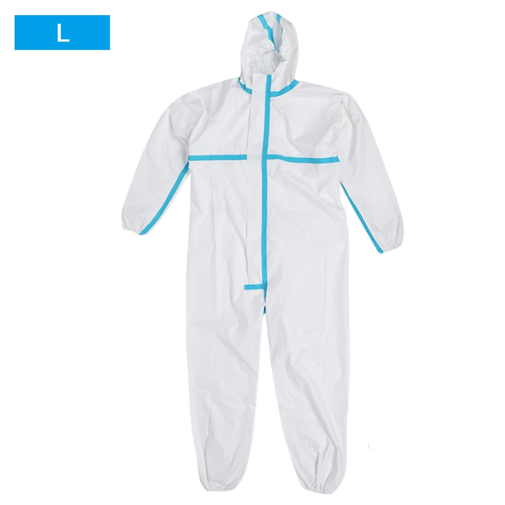 Protective Suit Hooded Coverall Disposable Safety Clothing Men Women Unisex Efficient IsolationL