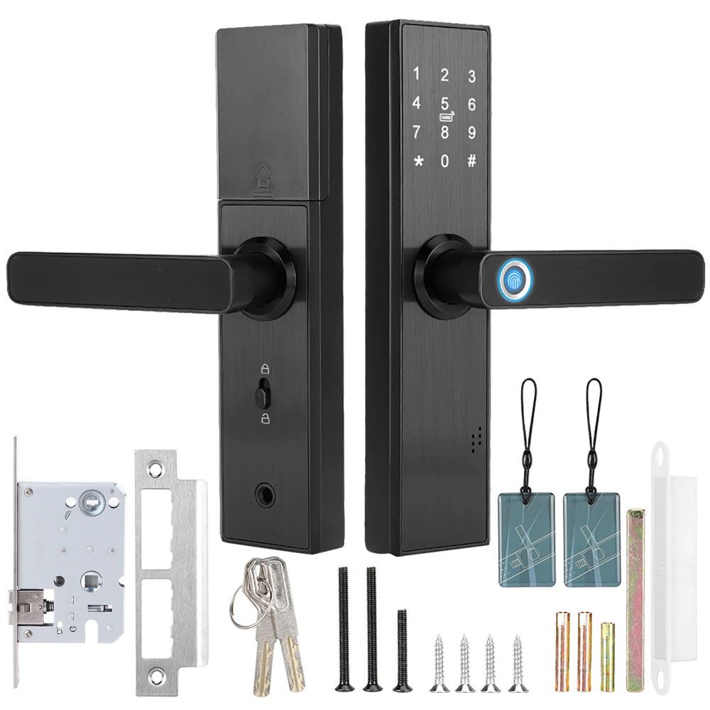 WiFi Touch Screen Fingerprint Password IC Card Smart Door Lock with Mechanical Key for Tuya