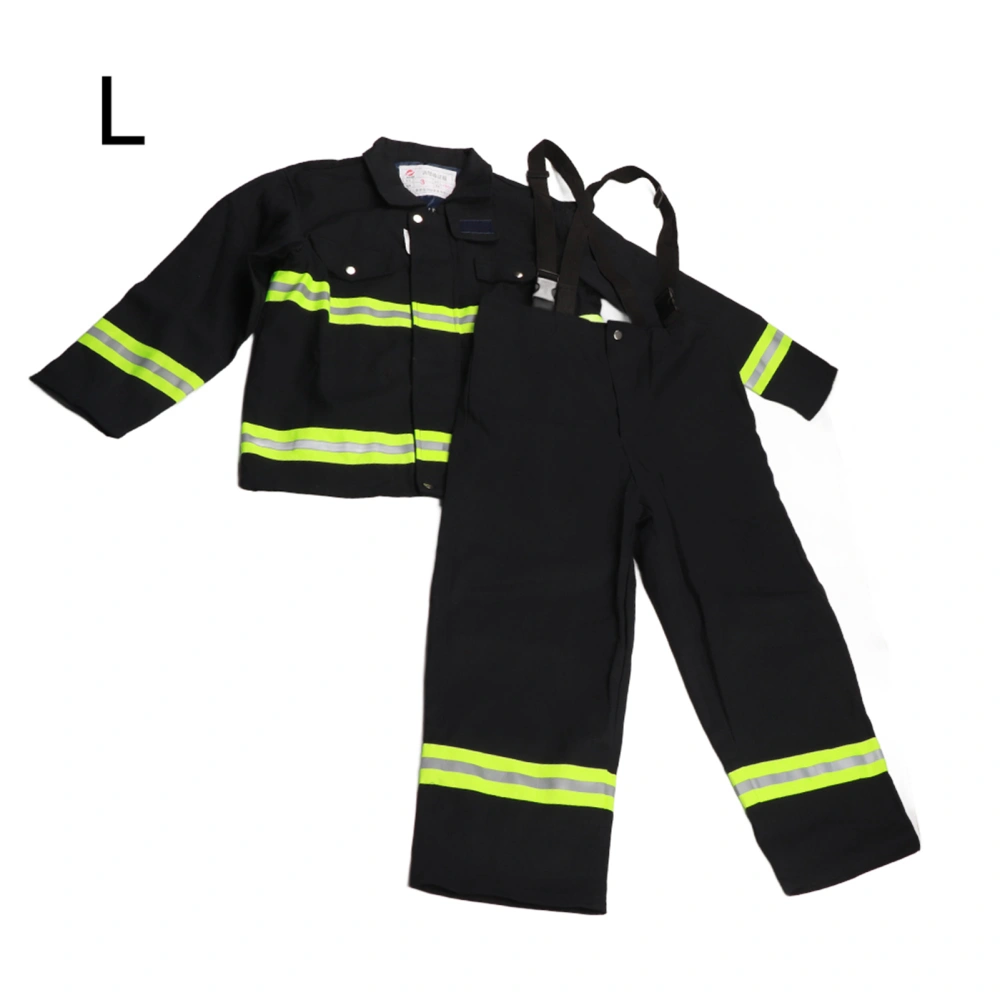 Flame Retardant Clothing Fireproof Heatproof Firemen Protective Reflective Coat TrousersL