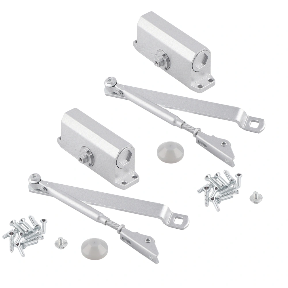 Adjustable Automatic Fire Rated Overhead Silver Door Closer &amp; Open Suits 25‑35kg