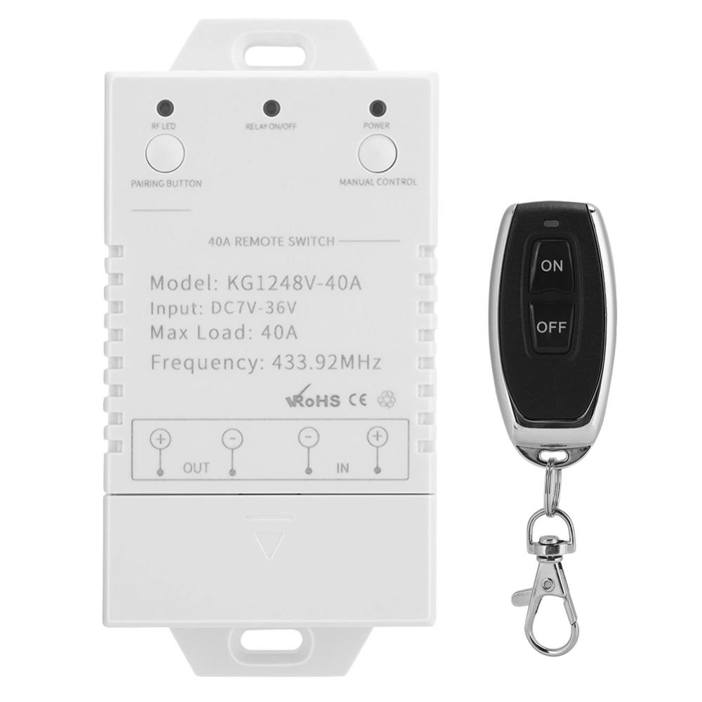 Portable ABS Remote Control Switch 40A 7-36V Wide Voltage Wireless On Off Controller