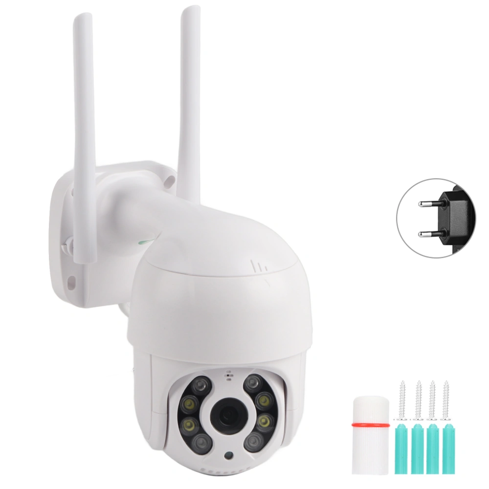 2in Waterproof PTZ Mini Dome Camera 1080P WiFi 8 Lights Security Surveillance Work with Icsee 110-240VEU