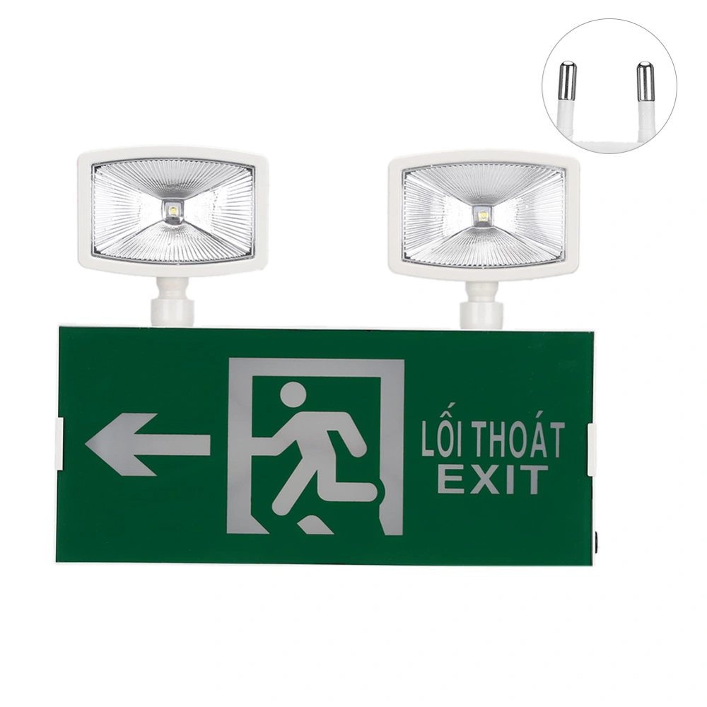 LED Emergency Exit Sign Lamp Evacuation Indicator Light with Vietnamese English 220V EU Plug