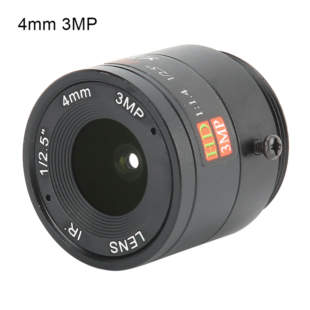 4mm 3MP HD Aluminum Alloy F1.4 1/2.5 CS Mount CCTV Camera Fixed Lens