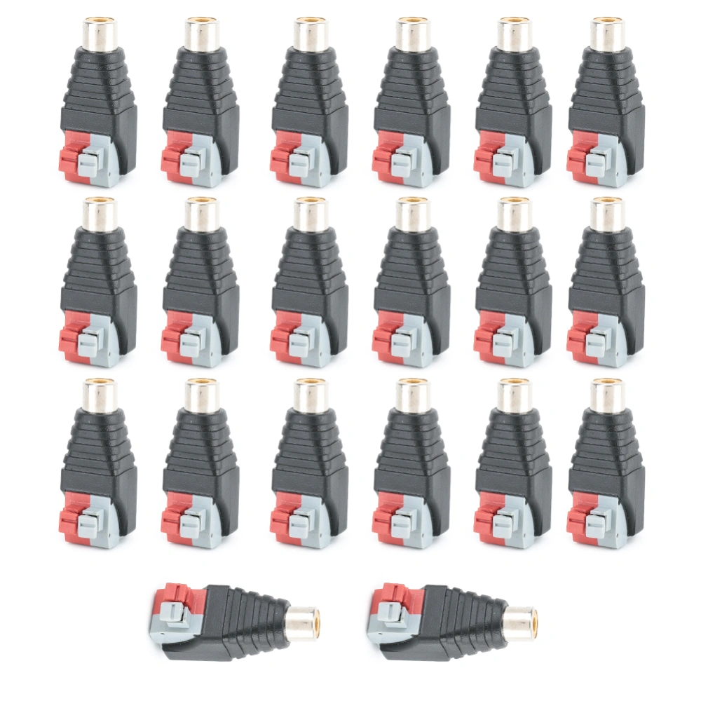 20Pcs Audio Female RCA Connector Terminal Adapter Plug Jack for CCTV