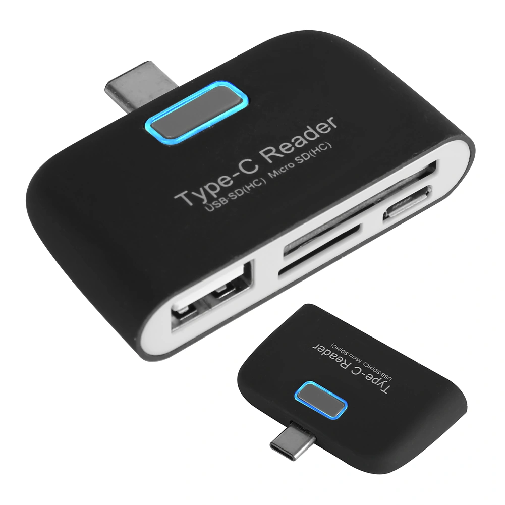 Aluminum Alloy Type C TF Memory Card Reader to USB OTG Hub Adapter for Macbook Phone Tablet