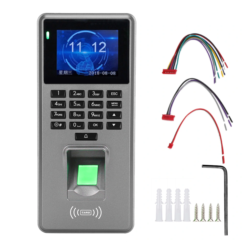 DC 12V 2.8in TFT HD Display Fingerprint Password Card Door Access Control with Attendance