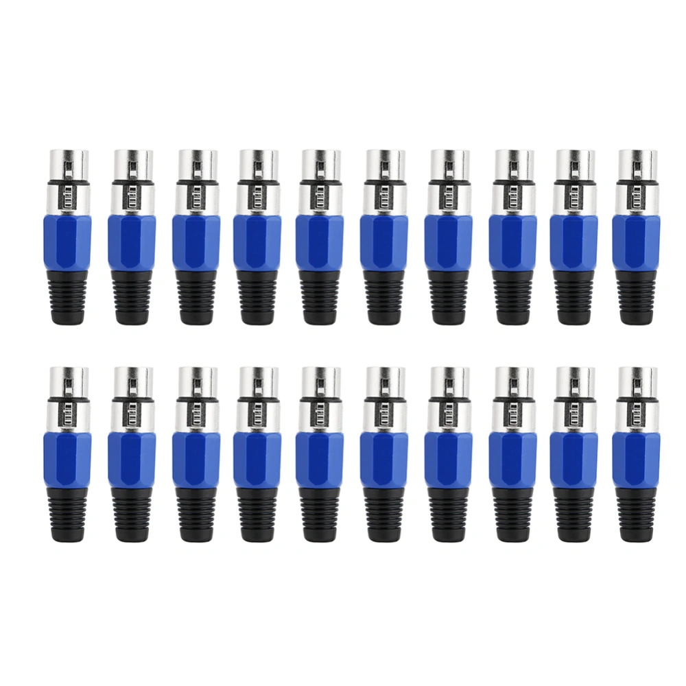 20Pcs 3 Pin XLR Female Plug Audio Socket Connector for Stage Studio KTV