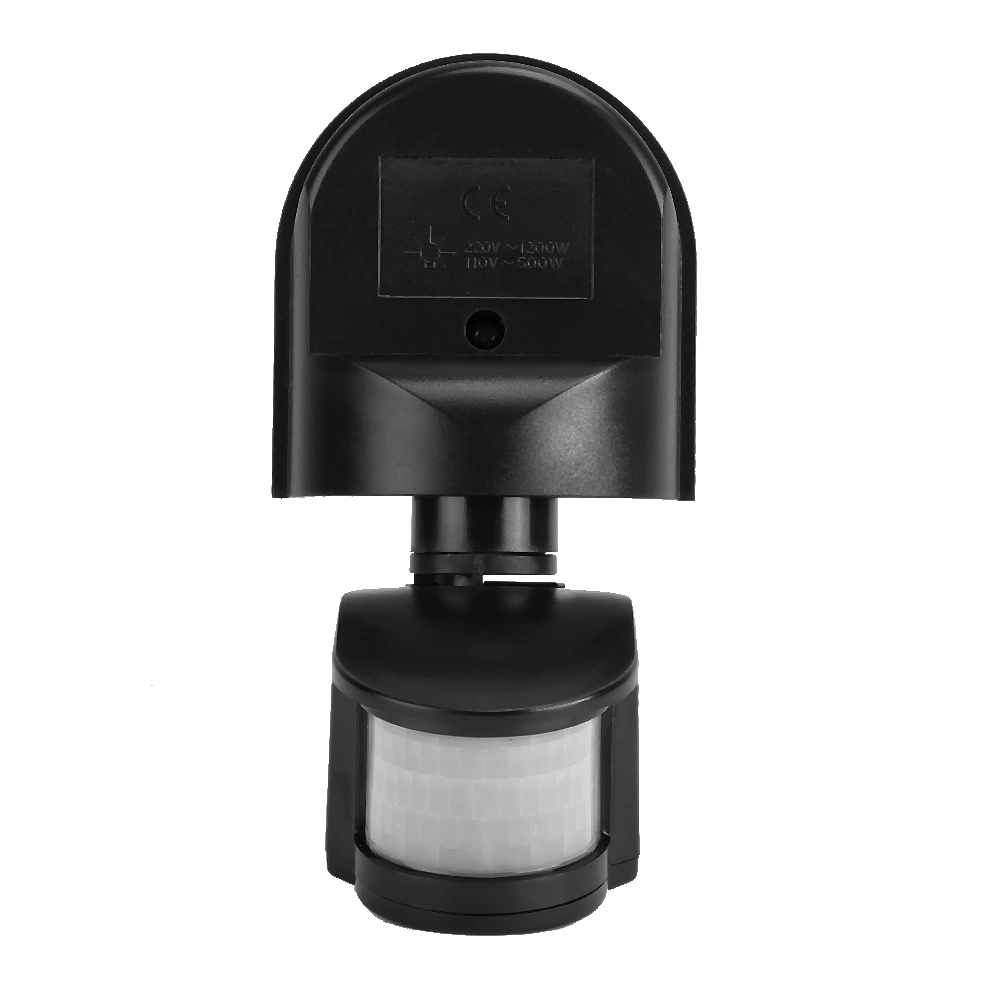 Waterproof Automatic PIR Motion Sensor Switch for Outdoor Security Wall Light 110-240V Black