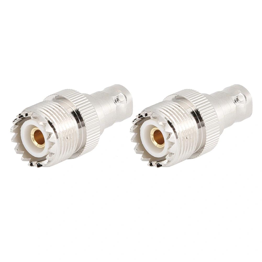 2pcs UHF Female to BNC Female Adapter Coaxial Cable Connector Converter