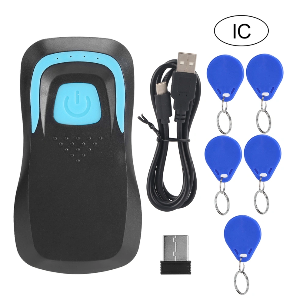 Bluetooth RFID Card Reader Wireless Code Scanner with 5 Cards Black IC 13.56Mhz