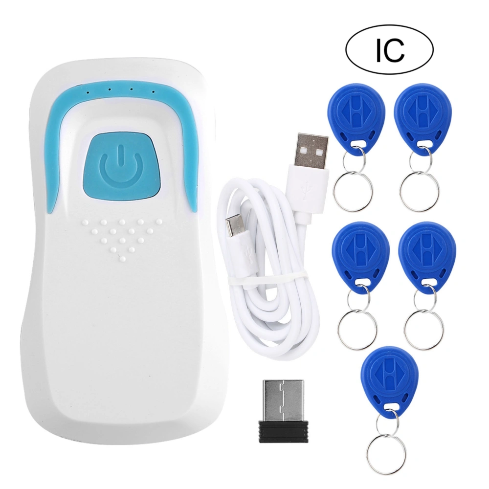 Bluetooth RFID Card Reader Wireless Code Scanner with 5 Cards White IC 13.56Mhz