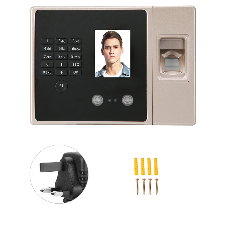 2.8inch TFT Face Recognition Fingerprint Password Attendance Machine Access Control 100-240VUK Plug