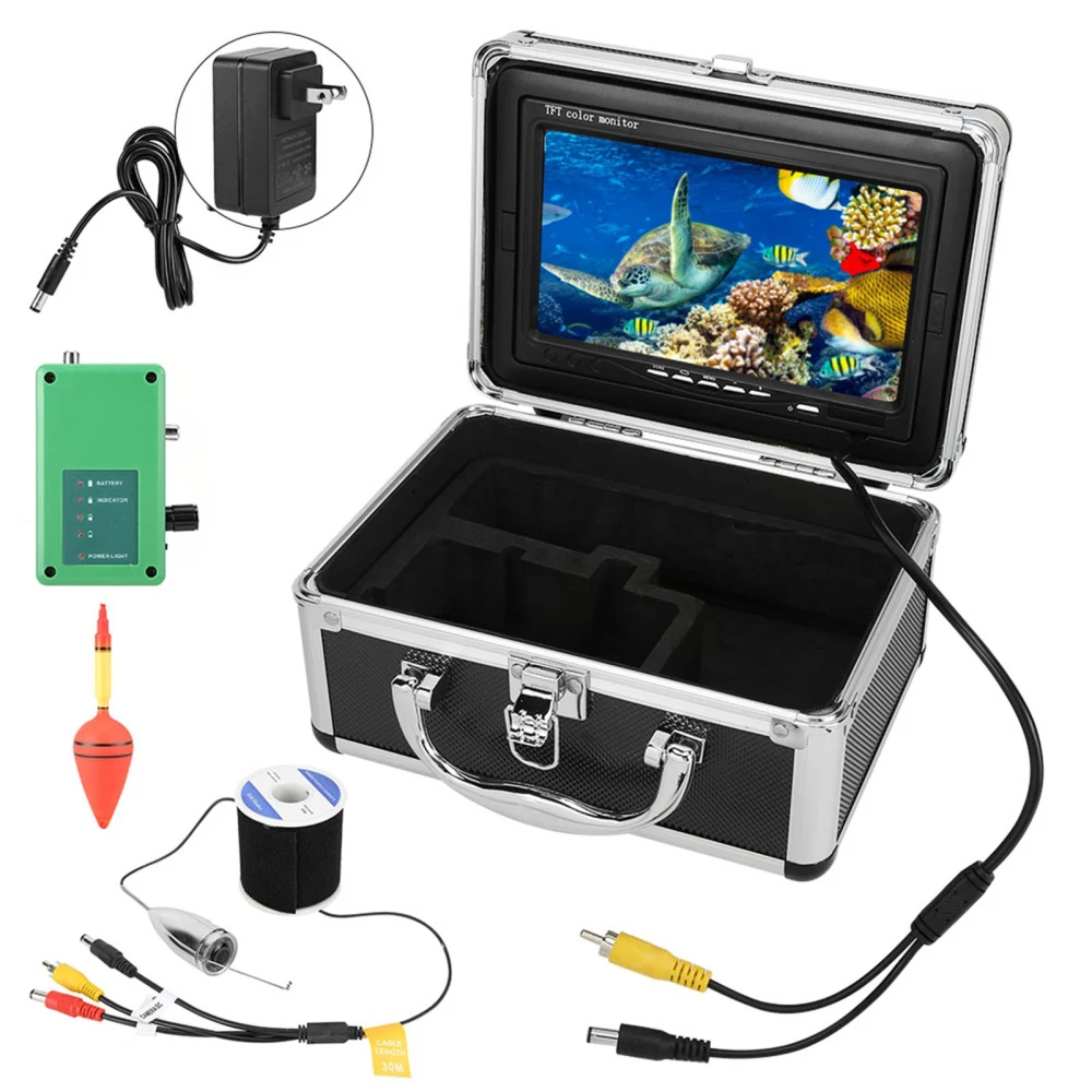 164ft 1000 TVL 480P Underwater Fishing Video Camera 6LED IP68 Fish Finder 100‑240V US Plug