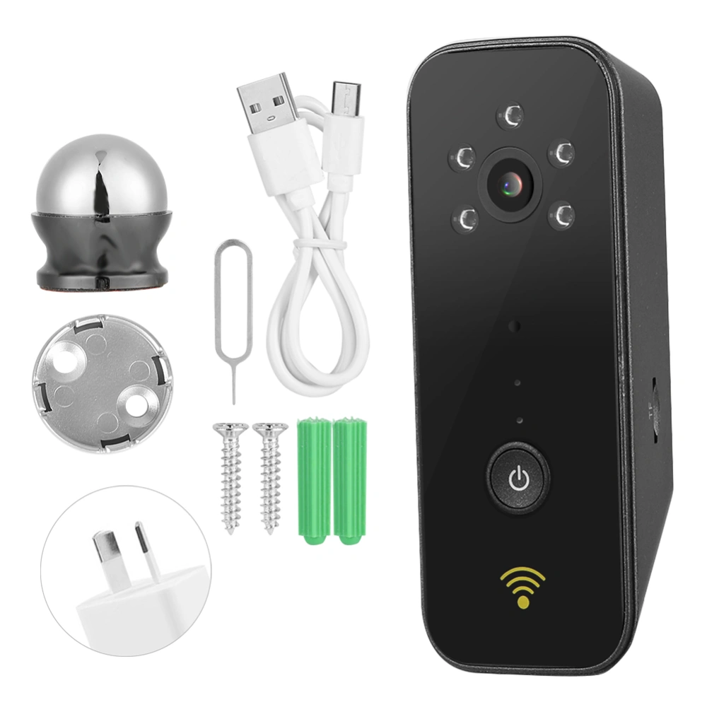 110-240V Mini 1080P Wifi Wide Angle P2P Ir cUT night Vision Baby Monitor Home Camera Black(AU Plug )