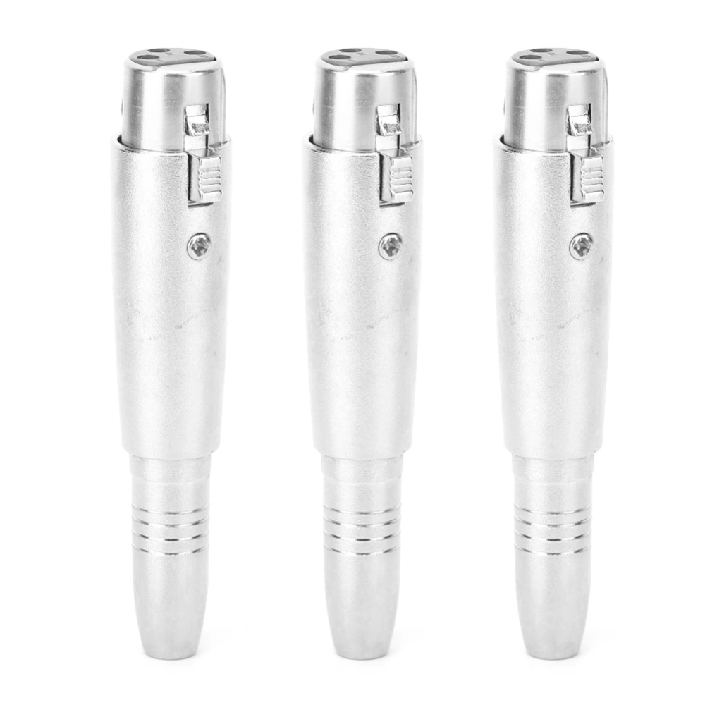 3pcs 0.26in XLR Female Transfer Zinc Alloy Microphone Audio Adapter