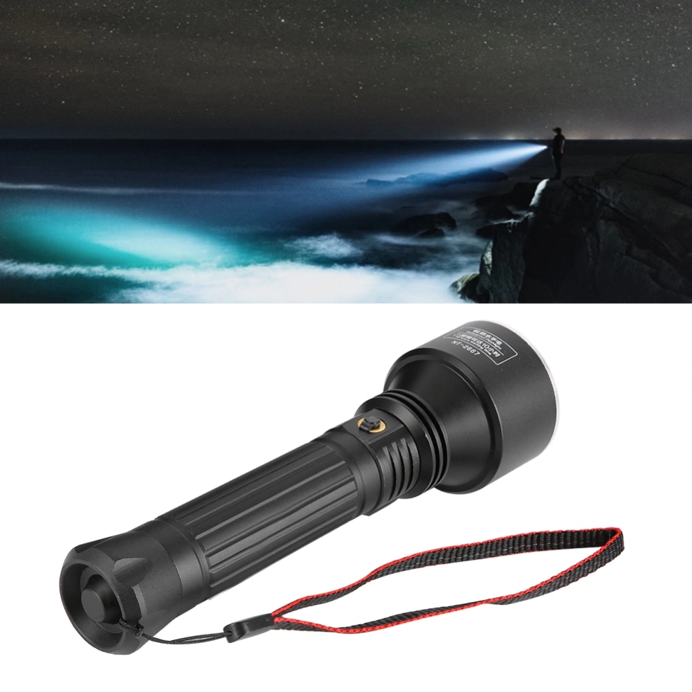 NK Aluminum Alloy Super Bright LED Torch Light Waterproof Rechargeable Flashlight 100-240V EU