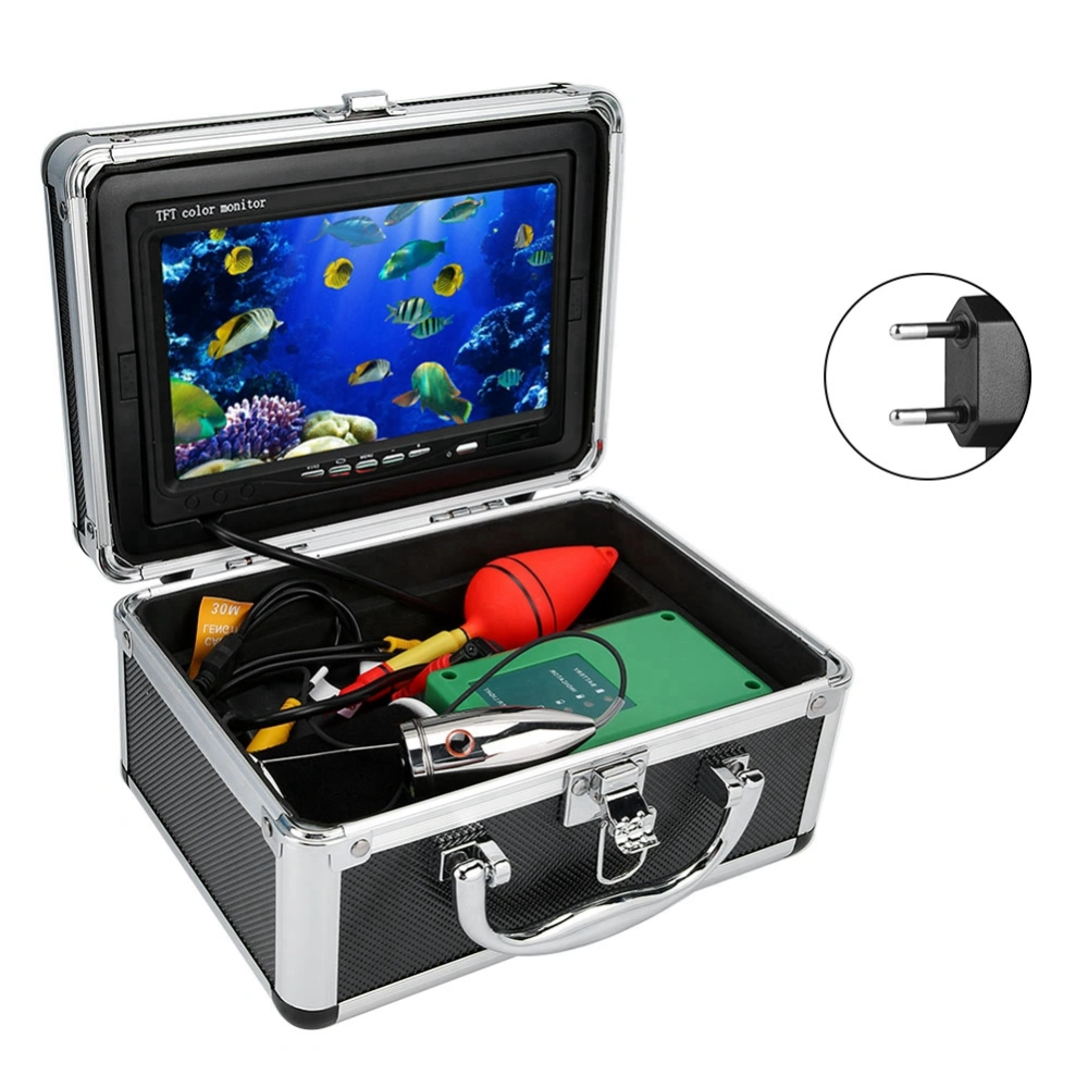 7inch 1000TVL HD 65.6ft Color Monitor IP68 Underwater Fishing Video Camera 100-240V EU Plug