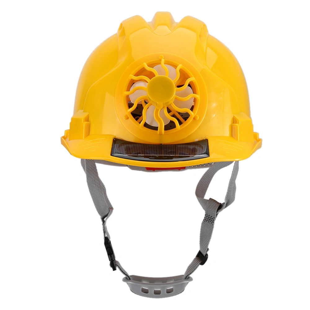 Outdoor Safety Helmet with Solar Power Fan Working Hat Construction Protective Cap Yellow