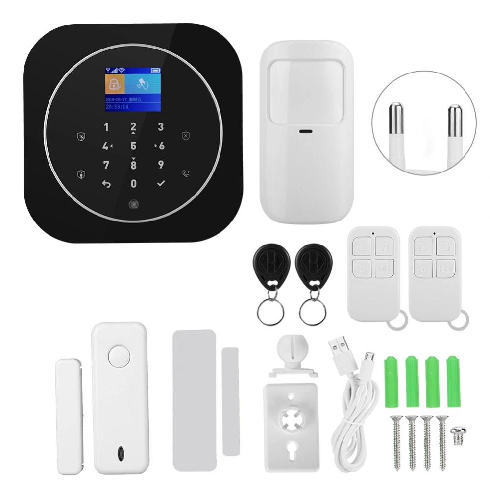 1.8in TFT WIFI GSM Wireless Home Security Alarm APP Remote Control for Google Home 100-240V(EU)