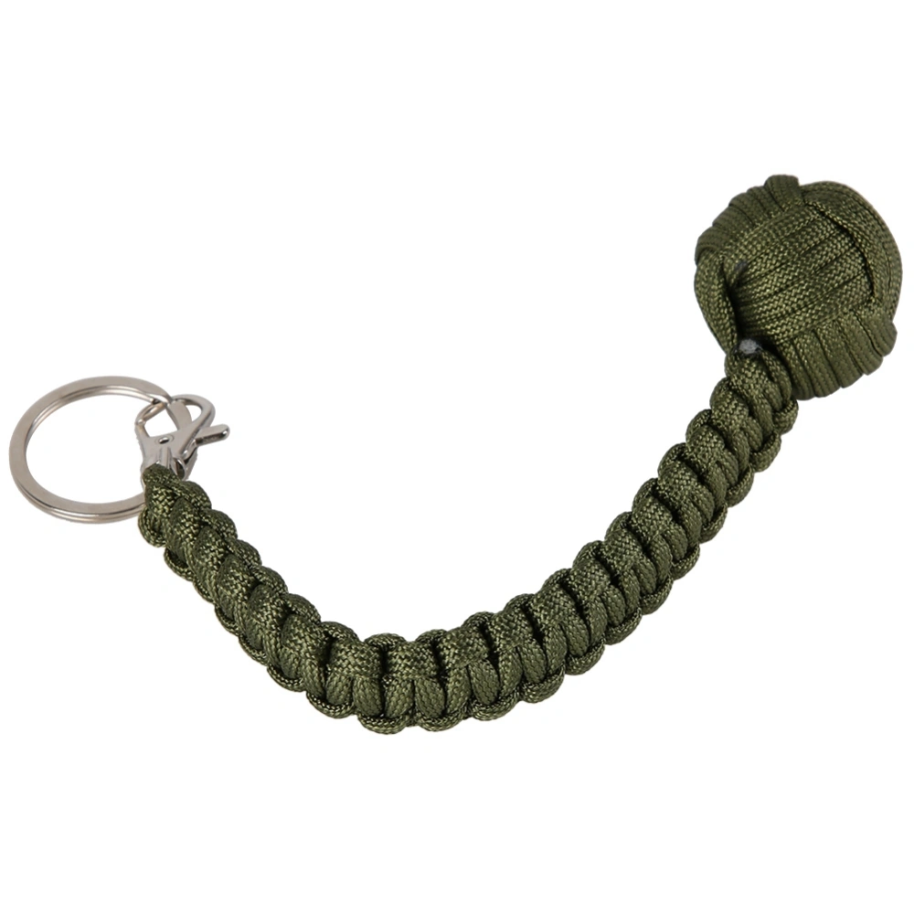 Security Protecting Round Umbrella Rope Key Ring Self Defense Ball Keychain(Green)