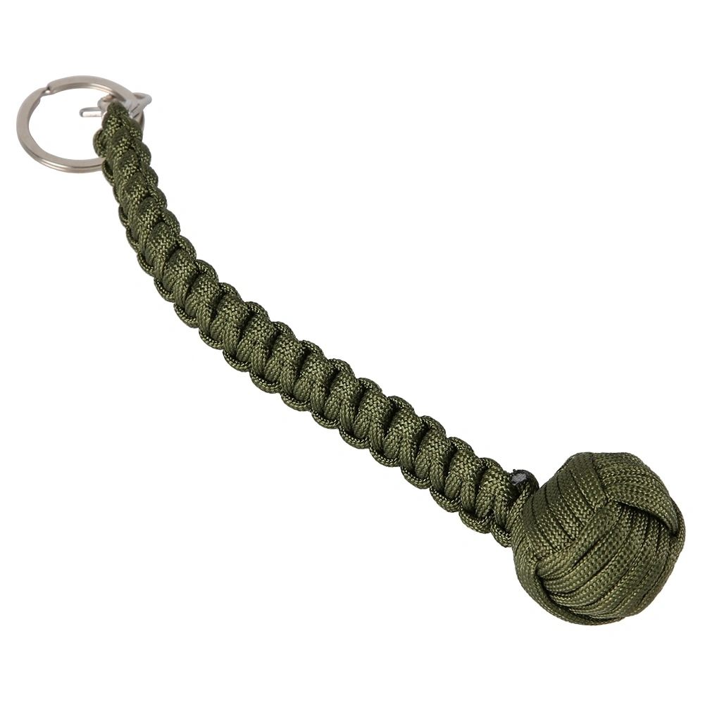 Security Protecting Round Umbrella Rope Key Ring Self Defense Ball Keychain(Green)