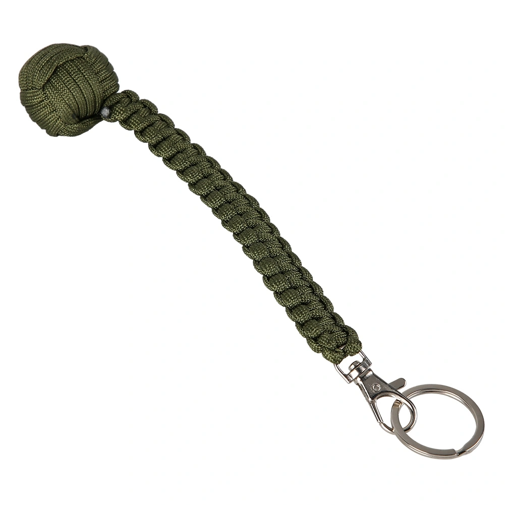 Security Protecting Round Umbrella Rope Key Ring Self Defense Ball Keychain(Green)