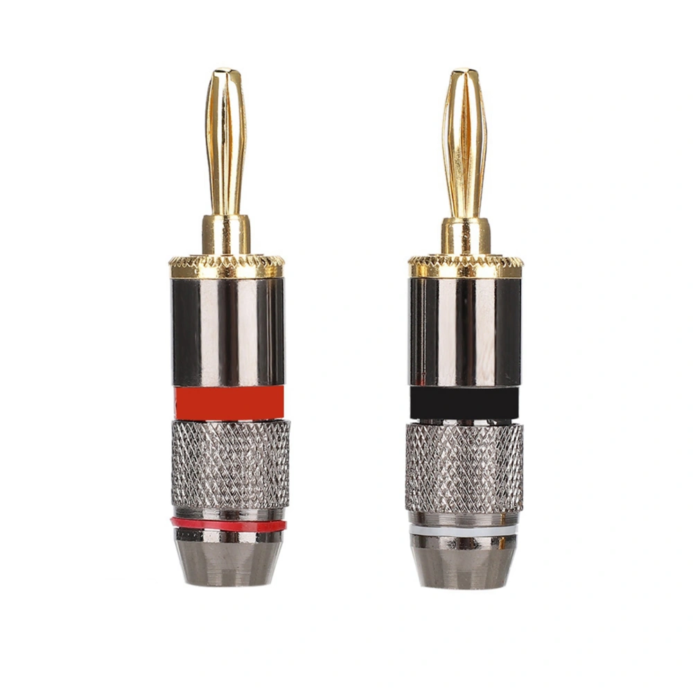 24K Gold-plated Pure Copper Banana Head Plug Audio Speaker Cable Connector