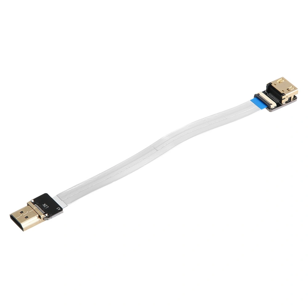 Standard HDMI Interface Connector Soft 90° A3 Flat Male Head to A4 Female Base Adapter(15cm)