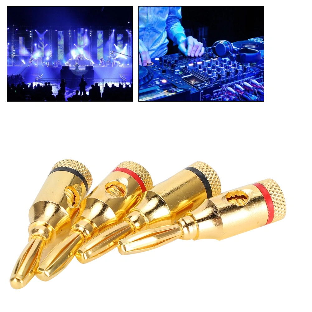 Gold plated Pure Copper Audio Speaker Cable Connector Banana Head Plug