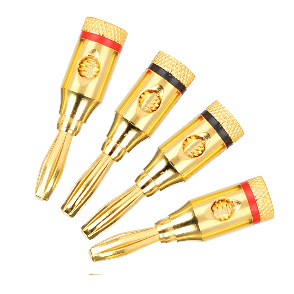 Gold plated Pure Copper Audio Speaker Cable Connector Banana Head Plug