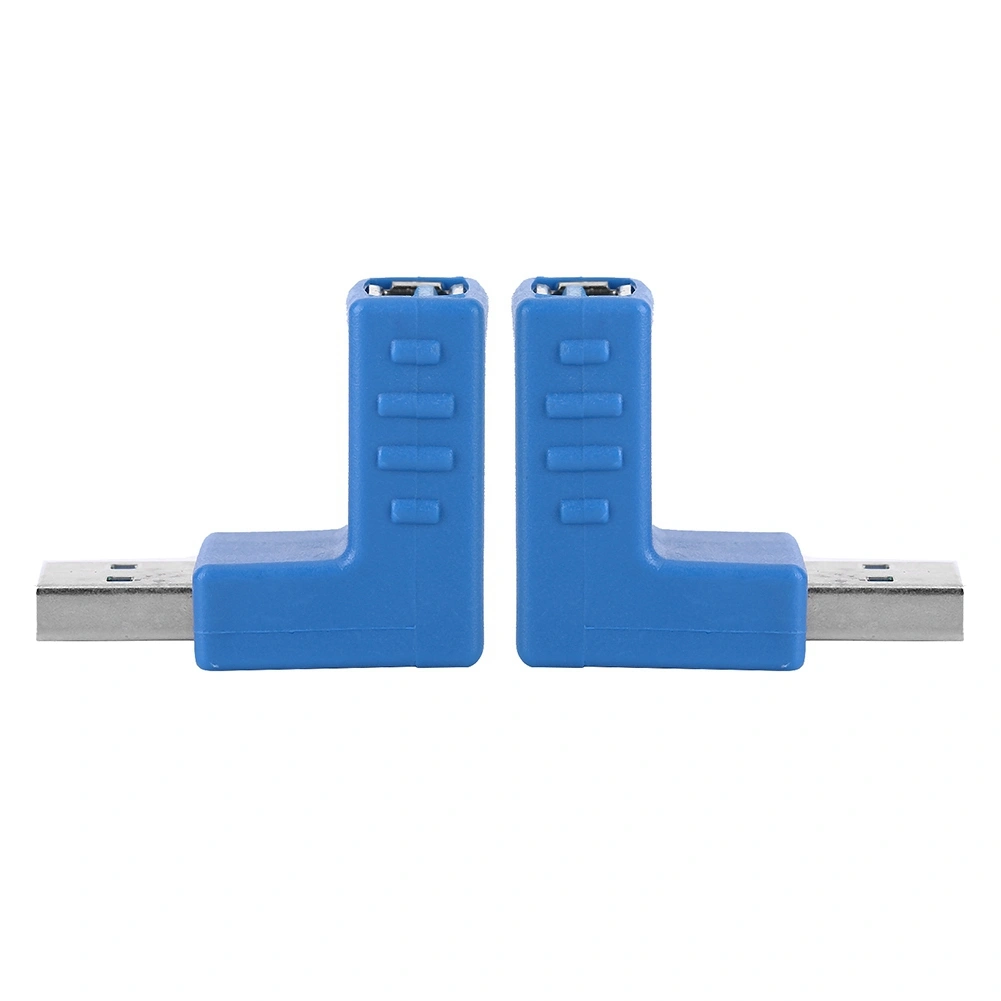 PVC USB 3.0 Right Angle Type A Male to Female High Speed Transmission Converter Adapter Blue