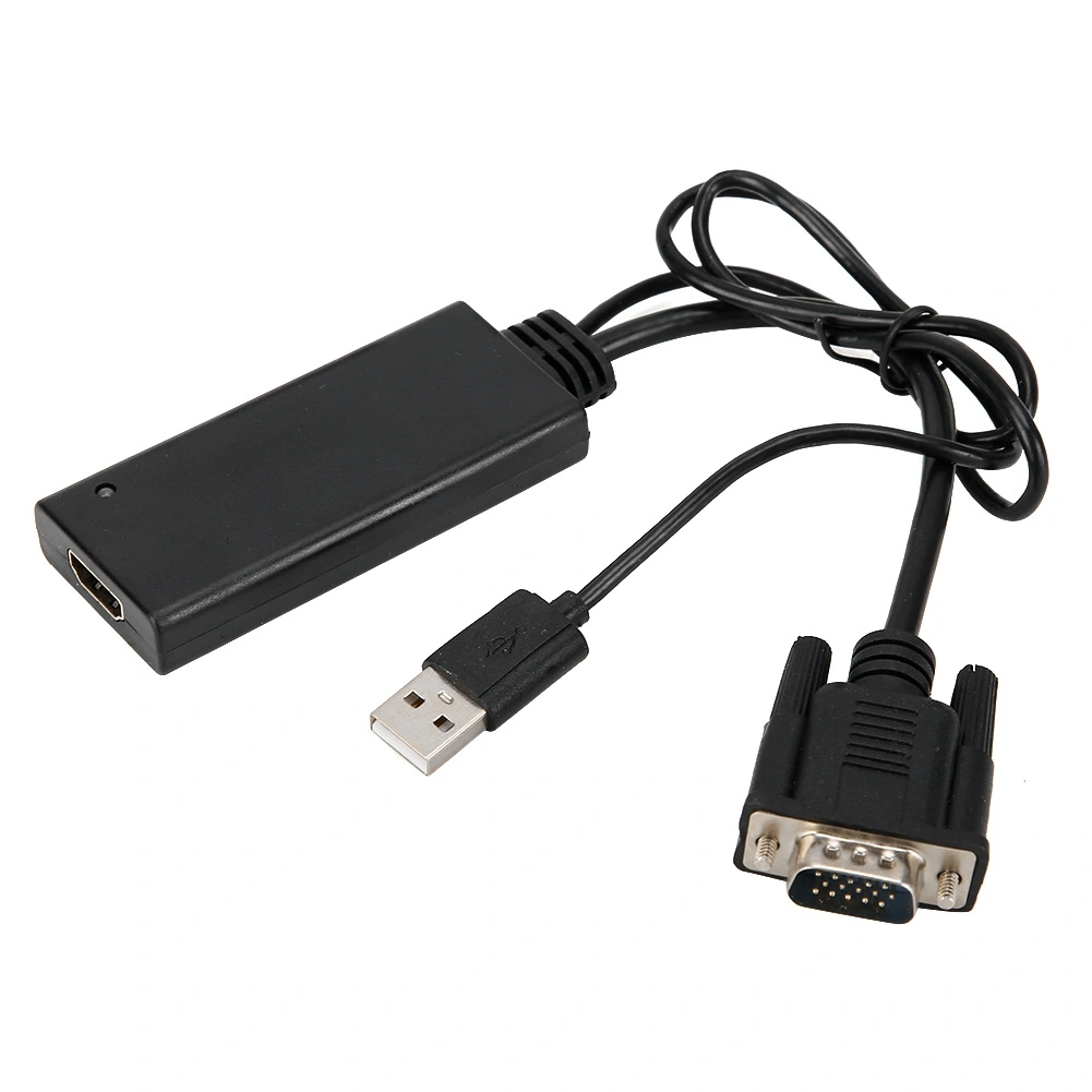 Portable Mini High Definition VGA to HDMI Cable USB Video Converter Audio Adapter