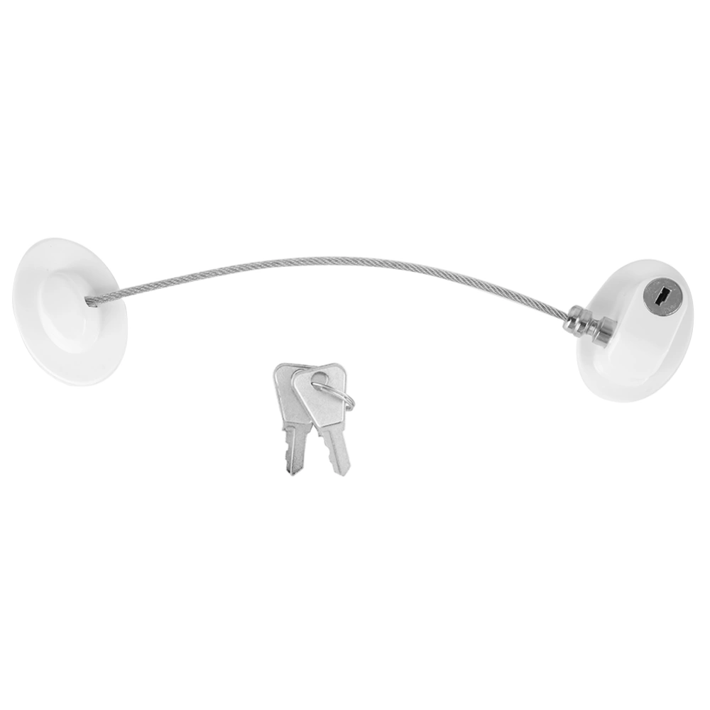 Baby Child Safety Window Refrigerator Opening Security Cable Door Lock(White)