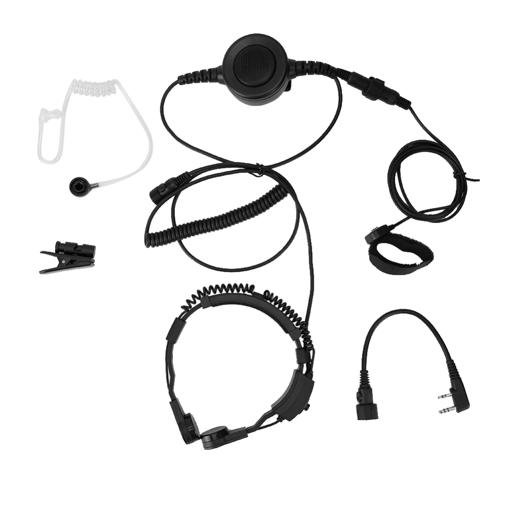 Military Grade Throat Microphone Noise Reduction Headset Headphone Earpiece