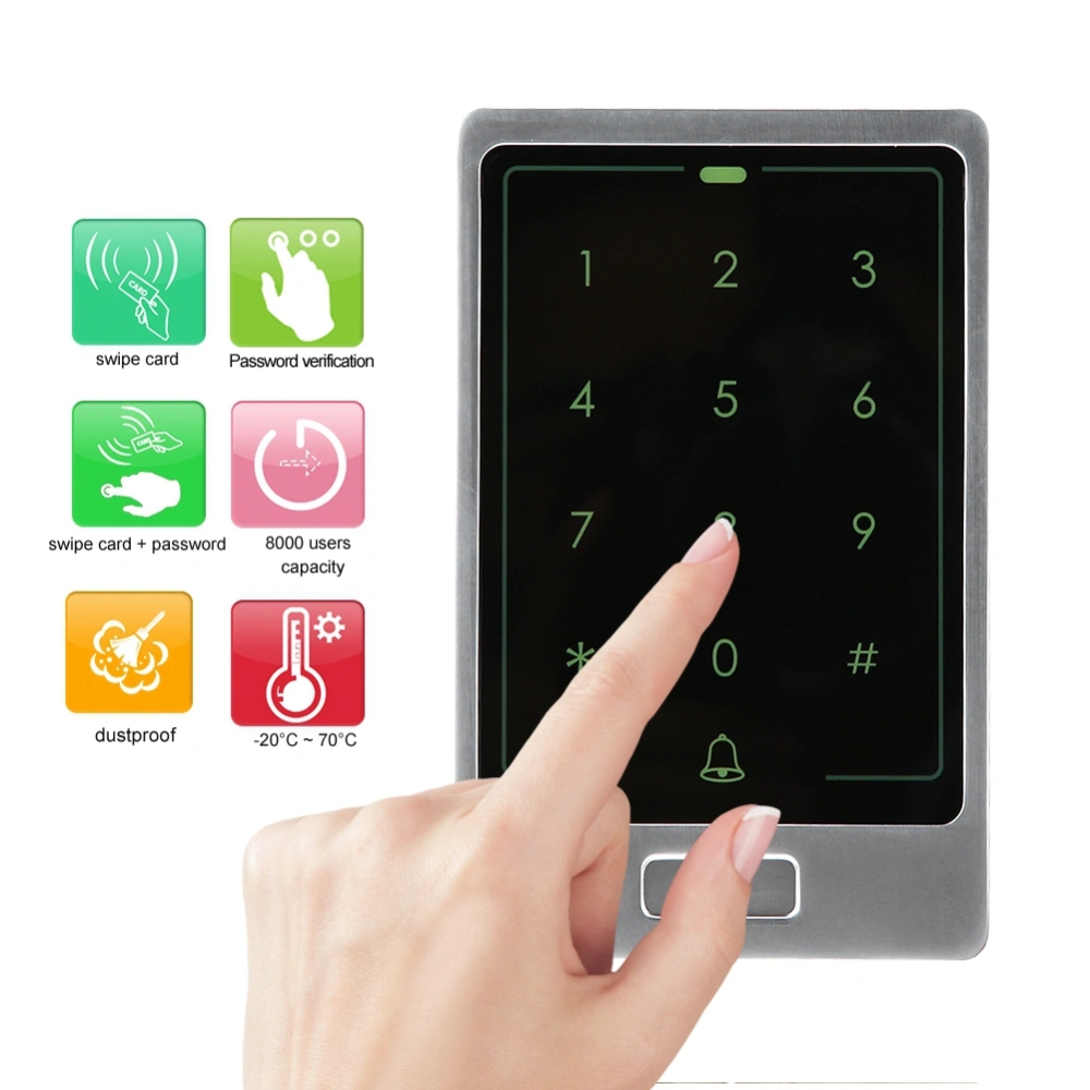 ZK Metal 125 KHz WG26/34 Touch Keypad Door Security Attendance Access Control(Waterproof)