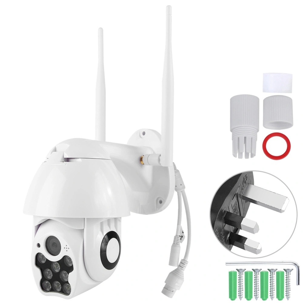 1080P Dome Security Camera PTZ WiFi Night Vision Ir cUT Cam Motion Detection 100-240V (UK Plug)