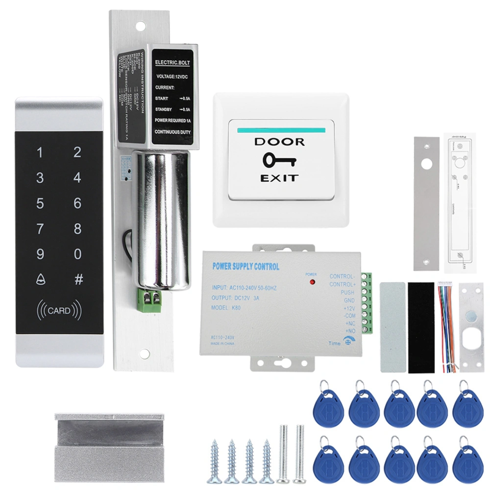 125KHz Rfid Card Reader Password Door Lock Access Control System Aluminum Clip