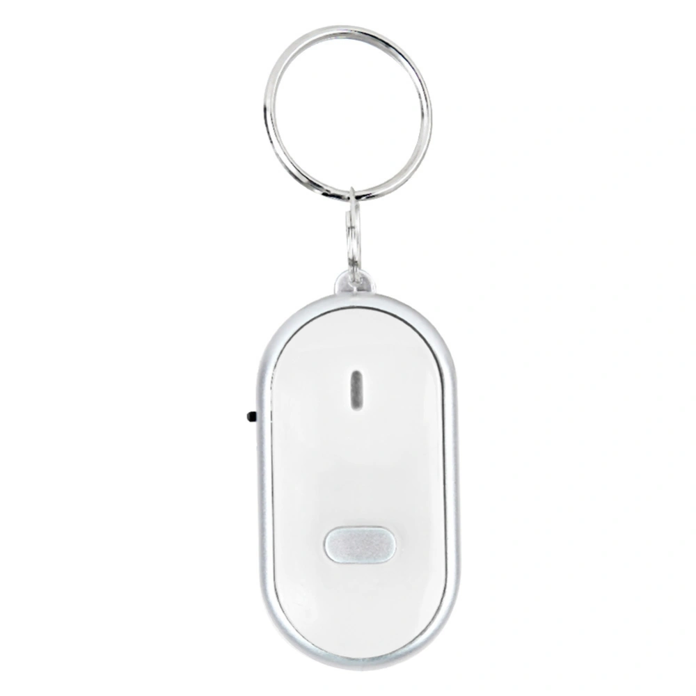 Voice Control Anti lost Device Whistle Key Finder Keychain Locator Tracer (White)