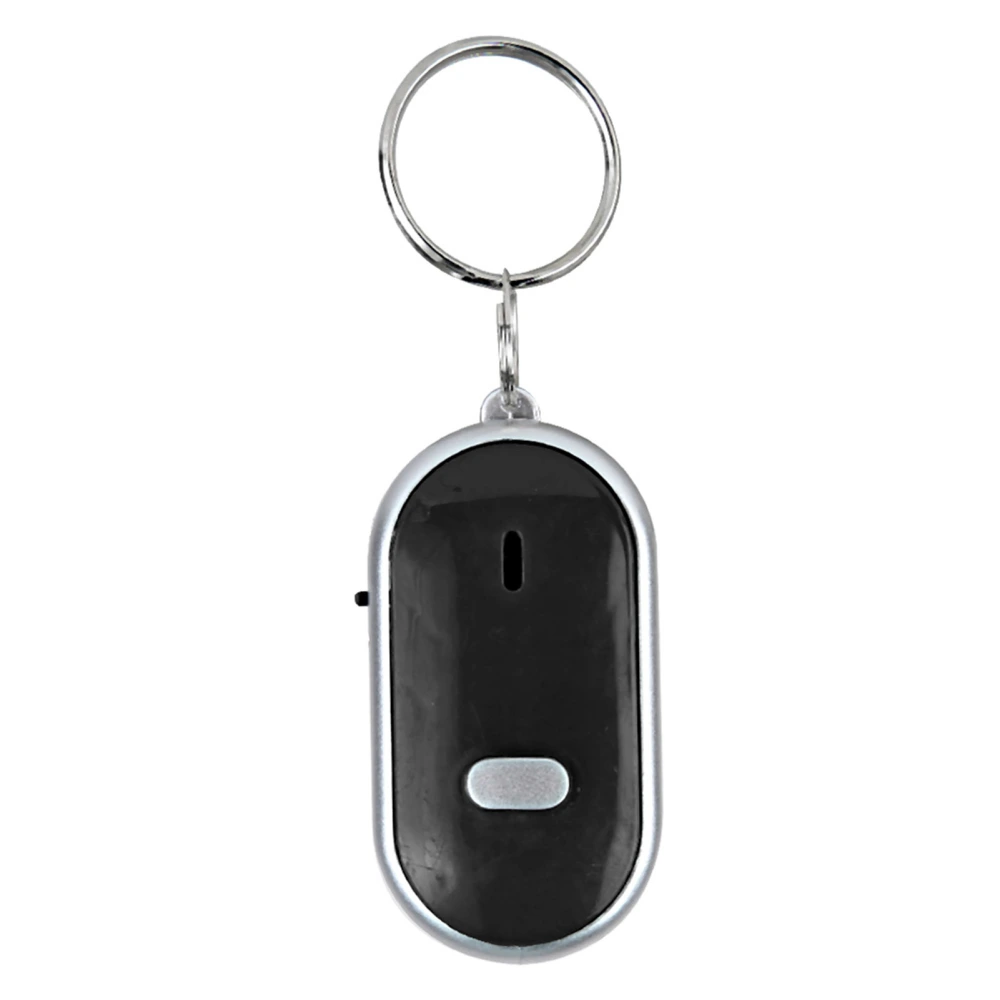 Voice Control Anti lost Device Whistle Key Finder Keychain Locator Tracer (Black)